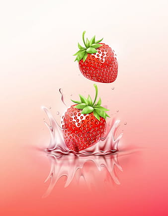 Strawberry juice splash vector eps