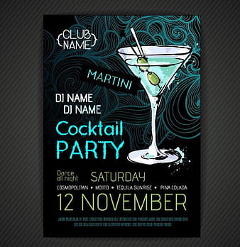 Cocktail party poster and flyer template vector 13 eps