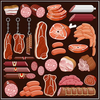Ham and meat vector eps