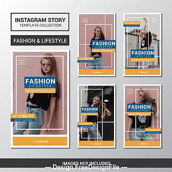 Instagram story collection design templates vector eps