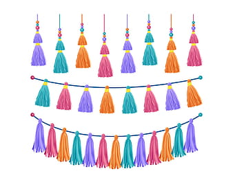 Borlas decorativas de colores ai eps svg