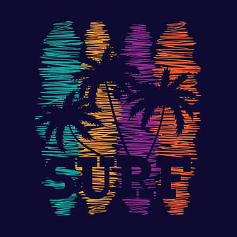 Surf background hand drawn vector ai