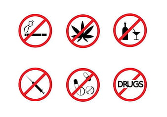 Free No Drugs Signs Vector ai