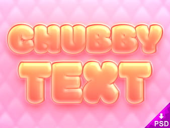 Chubby Text Style psd vector