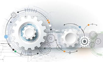 Creative gear wheel and circuit board background vector  eps