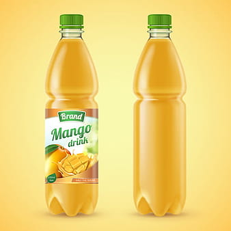 Mango drink bottle backage vector eps