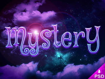 Mystery Text Style psd vector