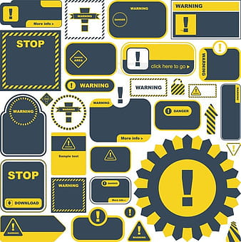 Yellow Warning Signs And Labels  eps vector