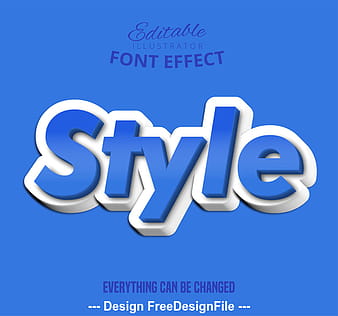 3d style font text effect vector eps