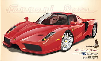 Red Ferrari Enzo, Free cdr vector