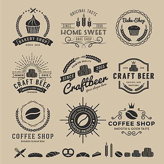 Sets of bake shop logo eps vector