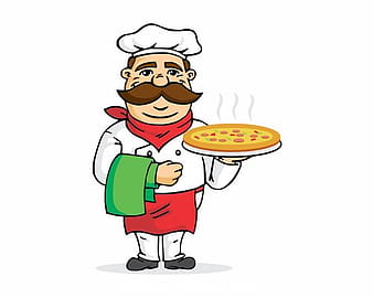 Chef making pizza vector eps