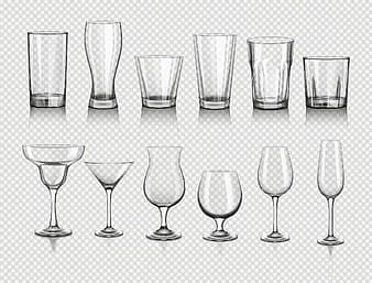 Different glass cup illustration vectors  ai