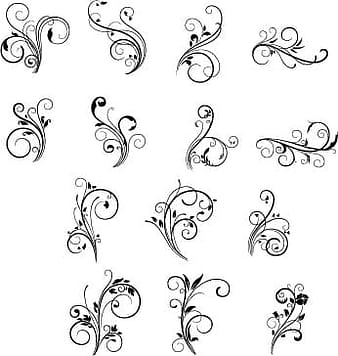 Vector de ornamento floral remolinos eps ai