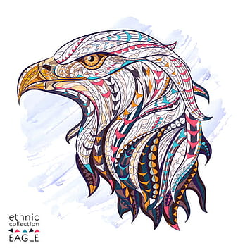 Vector de águila de patrón étnico eps