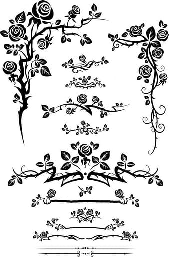 Flowers silhouette lace  vector eps ai