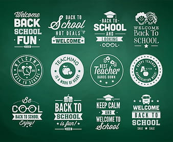 Etiquetas de vectores de tipografía de regreso a la escuela ai svg eps