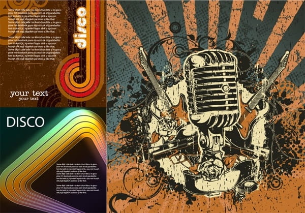 Disco theme vector eps