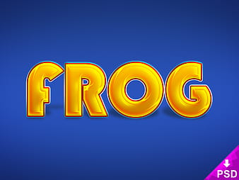 Frog Text Style psd vector