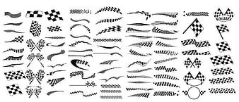 Black and white checkered racing flags vector material ai