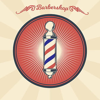 barbershop light with retro badge vector  eps