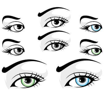 Different Girls Eyes 1 vector graphic ai