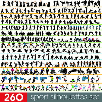 Different sport silhouettes vector eps