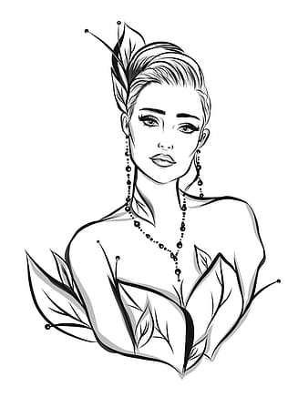 Cartoon female portrait sketch vector eps