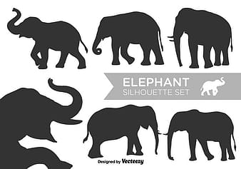 Vector Elephant Silhouettes Vector Set ai