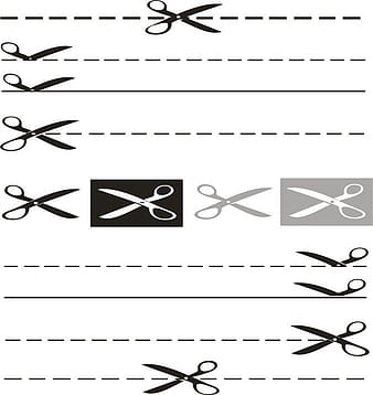 2 Scissors Papercut eps vector