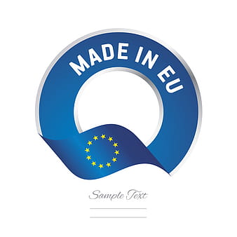 Made in EU flag blue color label button banner vector ai