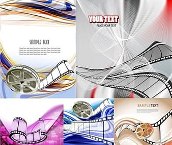 Movie theme abstract background vector eps