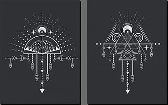 Tribal decorative background flat symmetric geometry outline eps ai vector