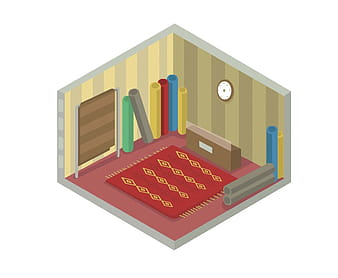 部屋のベクトルのカーペット ai svg