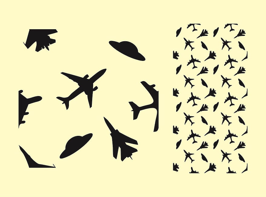 Flying Objects Pattern ai vector