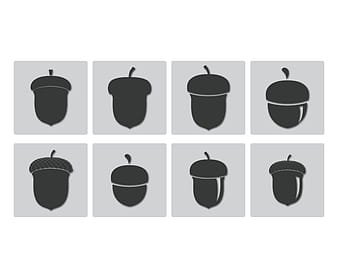Acorn icons vector set ai svg
