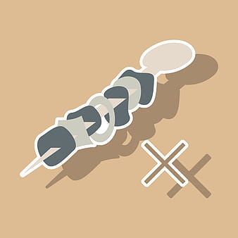 Sticker cartoon of meat sauce grill and other vector eps ai