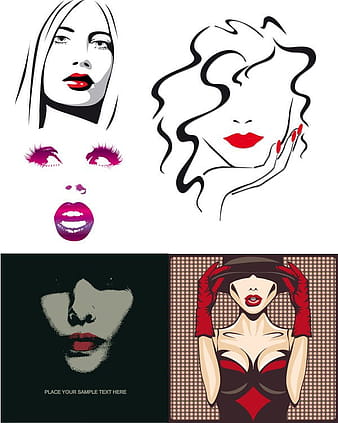 Sexy girls lips eps vector