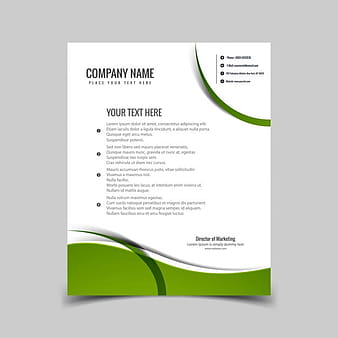 Green wavy letterhead eps vector