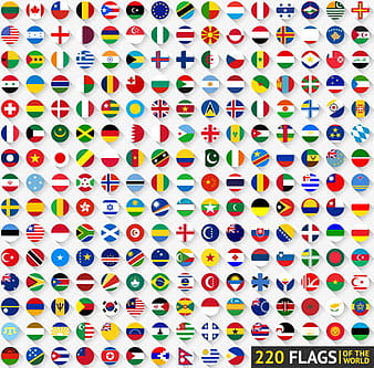 World flags round icons vector eps