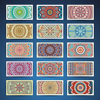 Boho style cards collection eps vector