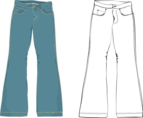 Different Clothes elements vector  eps