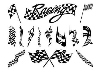 Racing Flags Graphics Set ai vector