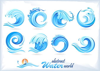 Water abstract logos vector set  ai
