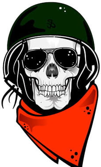 Skull with military helmet vector ai