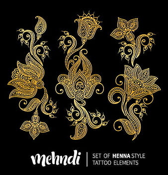 Mehndi styles henna tattoo elements vector  eps