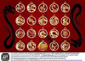 Vector Amulets Of Dragons ai