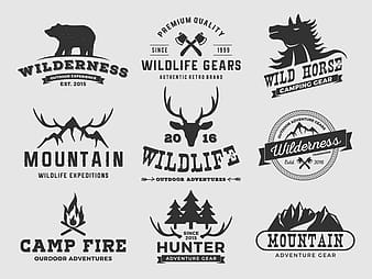 Forest mountain adventure logo design eps vector
