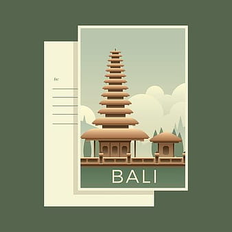 Postcards Of The World Bali Vector ai svg eps
