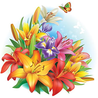 Beautiful lilies art background design  eps vector